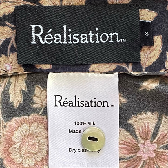 Realisation The Monica Silk Floral Midi Dress Fantasy Black Pink Small EUC - Picture 5 of 14